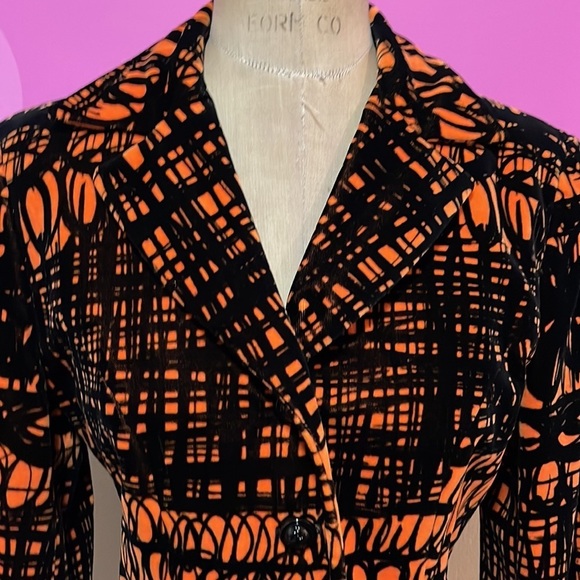 Moschino Cheap Chic Orange Black Velvet Blazer The Nanny - Picture 3 of 14